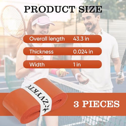 Tennis Racket Grip Tape, Ultra Thin Tacky Tennis Overgrip for Sweat Absorption & Control – Durable Anti-Slip Replacement Grip for Tennis, Badminton & Pickleball (3 Pack) - color: TERRE BATTUE