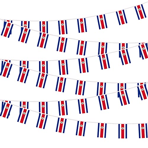 Costa Rica Costa Rican Small Mini String Banner Flags Miniature Costa Rica Banners For Grand Opening,Grand Opening Sports Celebration Decorations (50 Feet 38 Flags) - color: CostaRica