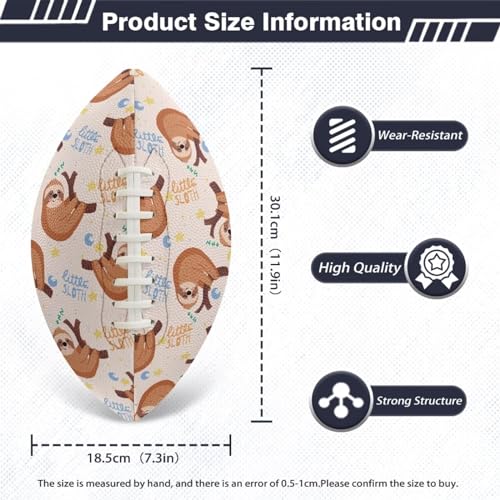 SYtrade Recreational Football Game Footballs PU Composite Leather Footballs for Training Indoor Outdoor - color: Little Sloth Moon Star