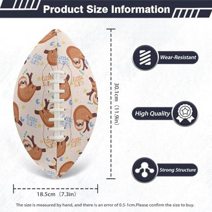 SYtrade Recreational Football Game Footballs PU Composite Leather Footballs for Training Indoor Outdoor - color: Little Sloth Moon Star