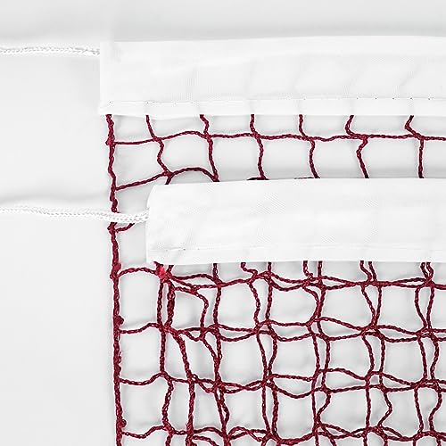 Aoneky Outdoor Replacement Badminton Net, Indoor Standard Regulation Badminton Court Netting Only, 20 x 2.6 ft - color: Red