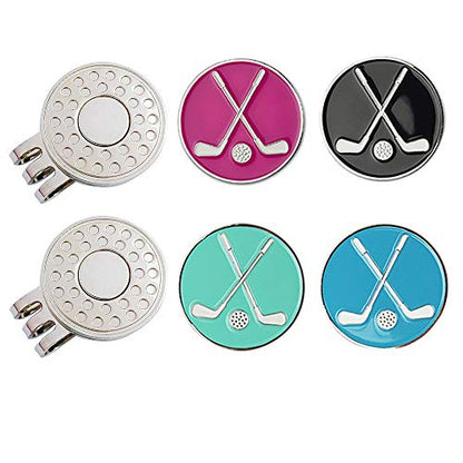 Golf Ball Markers with Hat Clips Value Sets for Men Women Golfer, Removable Attaches Easily to Golf Cap Premium Gifts - color: golf club