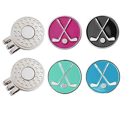 Golf Ball Markers with Hat Clips Value Sets for Men Women Golfer, Removable Attaches Easily to Golf Cap Premium Gifts - color: golf club