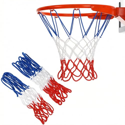 2Pack 8 Loops Mini Basketball Net Replacement, Heavy-Duty Nylon Little Small Basketball Net for Indoor Door Room Walls 8"-10.25" Hoop