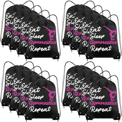 Windyun 16 Pcs Ball Drawstring Backpack Bulk Lightweight Draw String Bags Cinch Bags Drawstring Cinch Sack Tote(Gymnastics) - style: Gymnastics