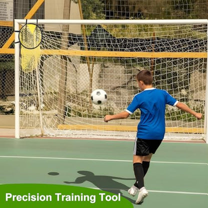 4PCS Soccer Goal Target Nets – High-Visibility Yellow Training Aids for Football Shooting Accuracy, Durable Fiberglass & Oxford Cloth Design, Easy to Attach/Detach