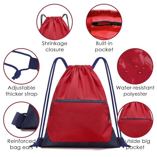 Sports Gym Drawstring Backpack Bag,Reusable Cinch Bag String Backpack for Basketball Soccer