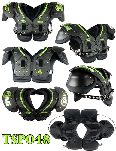 TAG Battle Gear II Youth Football Shoulder Pad TSP48 (Buckle Side Strap) - size: Large, style: Bundle