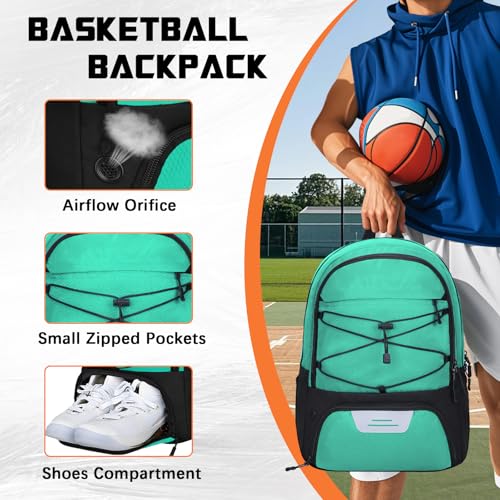 Goloni Soccer Backpack Bag with Separate Ball & Cleat Shoe Compartment,Sports Gym Backpack for Teen Girls Boys Men Women Kids - color: Light Sky Blue