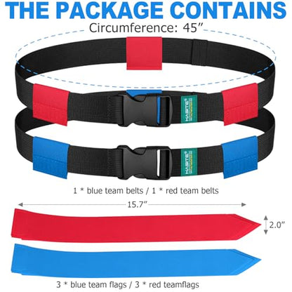 Flag Football Belts, 2/4/10/14/20 pcs of Adjustable Flag Football Set with Flags, Suitable for Youth Adults and Kids