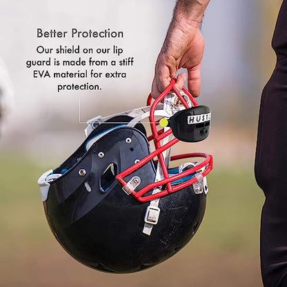 DAMAGE CONTROL Pacifier Mouthpiece – Football Mouthguard with Helmet Strap, Protects Teeth, Jaw & Mouth – Mouth Piece for Sports, No Boiling, Allows Airflow – Gear for Adults & Youth (Hustle) - color: Hustle
