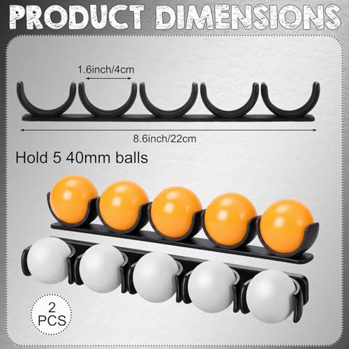 Outus 2 Pack Table Tennis Ball Holder Under Table for Training Self-Adhesive Storage Rack for 40mm+ Balls Organizer for Training, Game Rooms, Recreation