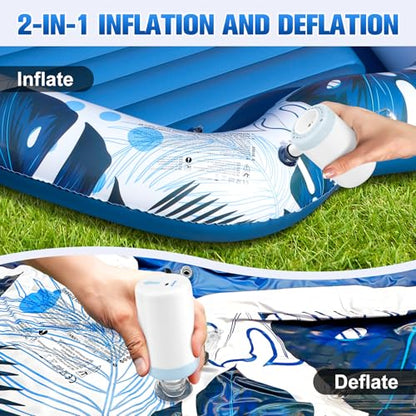 Sinbyuer Portable Mini Air Pump for Inflatables, USB-C Electric Inflator Air Pump with 5 Nozzles, 4KPa Ultra-Fast Inflation/Deflation Tiny Air Pumps for Pool Floats, Air Mattress