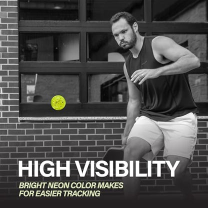 CORE Pickleball-ECO Ball | Outdoor Pickleball Balls - Official Ball-Pickleball World Cup & USAPA Tournament Approved - Durable, Regulation Size - High Visibility Neon, 3 Balls