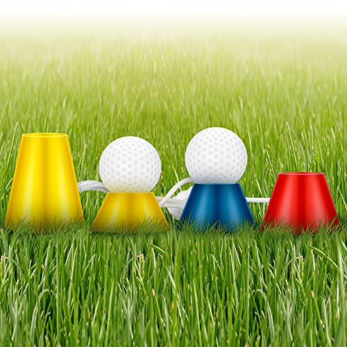 Gejoy 24 Pieces Rubber Winter Golf Tees Golf Rubber Tees Practice Tee Holder with 4 Different Height for Practice, 38,22,16.5,12 mm - color: Red, Yellow ,Blue