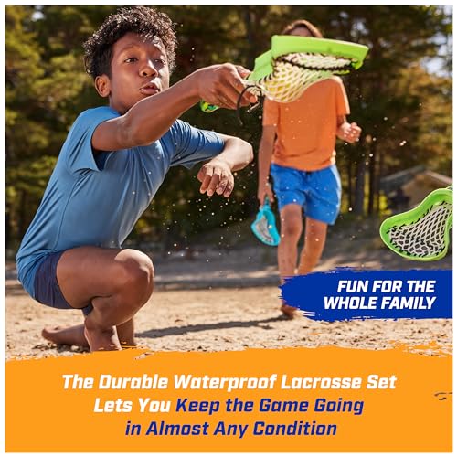 SwimWays Hydro Lacrosse, Waterproof Lacrosse Set, Outdoor Games for Adults and Kids, Sports Equipment, Pool Party Games and Toys, Blue - color: Blue (New Version)