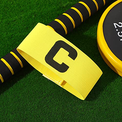 Soccer Captain Armband - Adjustable Captain Bands for Youth, Kids & Adult Players, Team Sports Arm Band for Football, Yellow