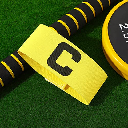 Soccer Captain Armband - Adjustable Captain Bands for Youth, Kids & Adult Players, Team Sports Arm Band for Football, Yellow