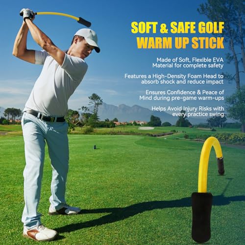 MIKOSI Golf Rope Swing Trainer - Ultra-Light, Safe & Soft EVA Swing Rope Design, Golf Warm Up & Practice Stick, Real Swing Feel & Effective Practice, Natural and Fluid Swing Tempo, Beginner-Friendly