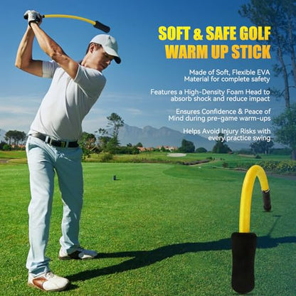 MIKOSI Golf Rope Swing Trainer - Ultra-Light, Safe & Soft EVA Swing Rope Design, Golf Warm Up & Practice Stick, Real Swing Feel & Effective Practice, Natural and Fluid Swing Tempo, Beginner-Friendly