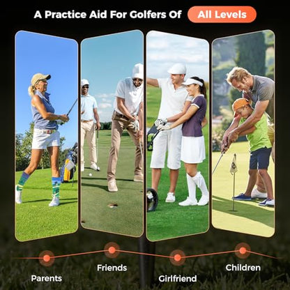 Golf Alignment Sticks Holder, Golf Training Aid with Alignment Sticks & Protective Padding, Swing Trainer Practice Teaching Aid Driving Range for Aiming, Putting, Swing, Golf Gifts for Men Women
