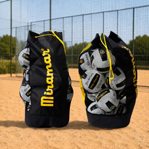 Miramar Extra Large Mesh Volleyball Bag with Drawstring, Heavy Duty Volleyball Ball Storage Bag, Breathable Volleyball Carry Bag for Practice and Beach Volleyball