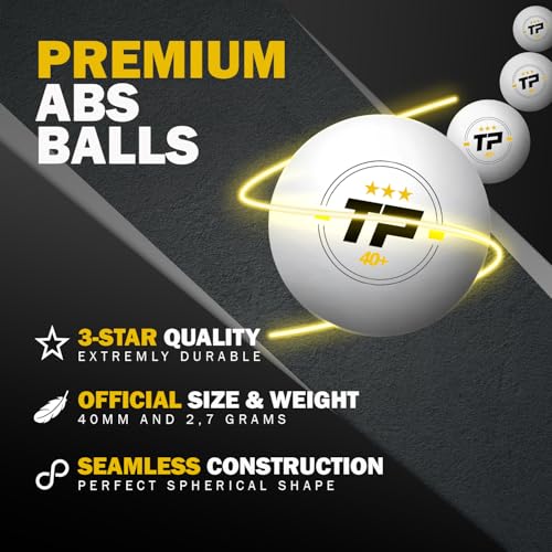 TRICKPLAY Professional Ping Pong Net for Any Table | Portable Anywhere Table Tennis Set with Retractable Net, 2 and 4 Paddle Set, 3-Star Balls, Fitted Storage Case