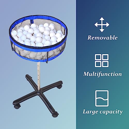 TNZMART Removeable Table Tennis Storage Multi-Ball Collector Holder Adjustable Height Pickleball Collection Basket for Training