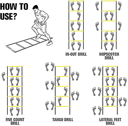 Agility Ladder Flexibility Agility Ladder, Cones Football Training Equipment, Speed Agility Training Set, for Indoor/Outdoor Personal Training(Size:3m) - size: 3m