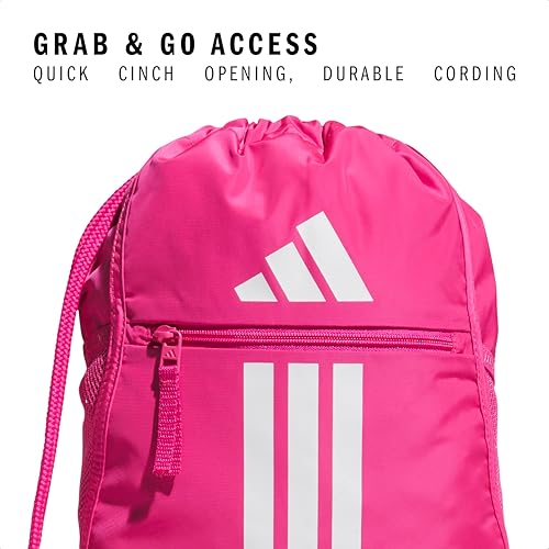 adidas Alliance Sackpack – Drawstring Backpack for Sports, Small Gym Bag - color: Team Shock Pink 2/White/3
