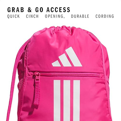 adidas Alliance Sackpack – Drawstring Backpack for Sports, Small Gym Bag - color: Team Shock Pink 2/White/3