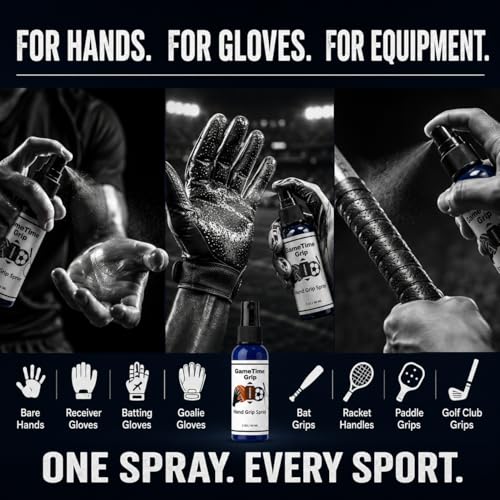 Sports Athlete Hand Grip Spray - Improved Performance, Maximize Control, and Enhance Grip - for Athletes: Pickleball, Football, Tennis, Basketball, Baseball, Golf, Pole Dancing - Natural Rosin-Based Solution