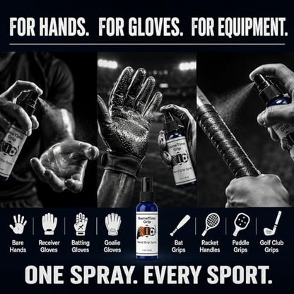 Sports Athlete Hand Grip Spray - Improved Performance, Maximize Control, and Enhance Grip - for Athletes: Pickleball, Football, Tennis, Basketball, Baseball, Golf, Pole Dancing - Natural Rosin-Based Solution