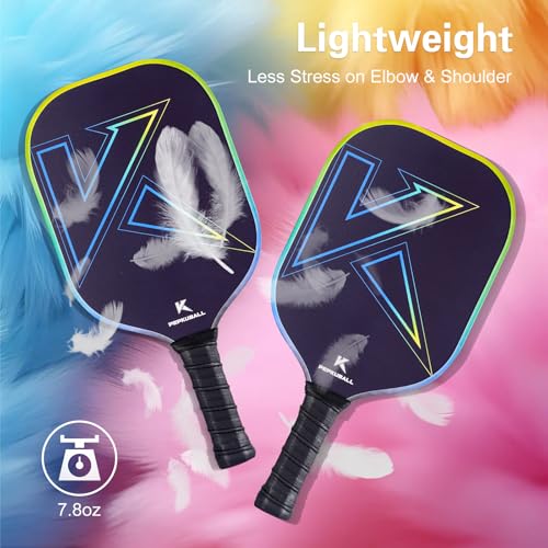 Premium Pickleball Paddles Set Fiberglass Carbon Fiber Pickleball Paddle Lightweight for Outdoor Indoor Use with Rackets for Men Women and All Ages