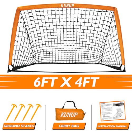 5×3 6x4 9x5 FT Portable Kids Soccer Goal for Backyard, Foldable Soccer Practice Net with Carrying Bag for Toddler Youth Adult Pop Up Soccer Training Equipment Indoor and Outdoor Sports Game