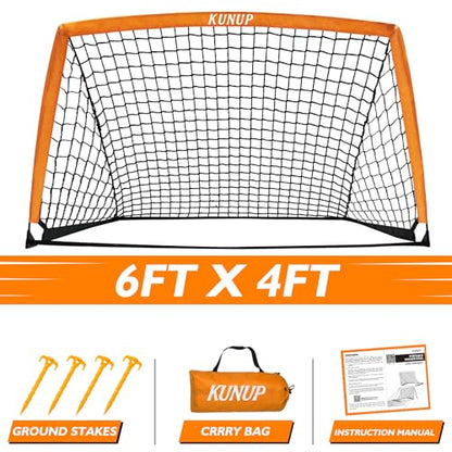 5×3 6x4 9x5 FT Portable Kids Soccer Goal for Backyard, Foldable Soccer Practice Net with Carrying Bag for Toddler Youth Adult Pop Up Soccer Training Equipment Indoor and Outdoor Sports Game