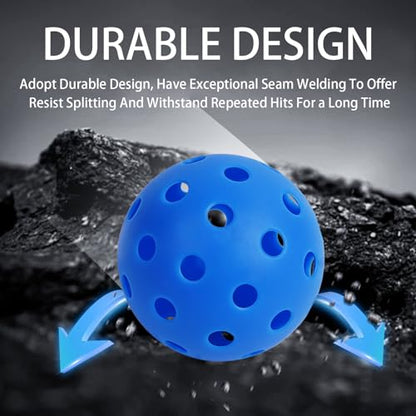 Outdoor Pickleball Balls - 40 Holes, USAPA Standard, 4/6/12 Pack - High Bounce, Durable, Blue (6 Pack, Dark-Blue)