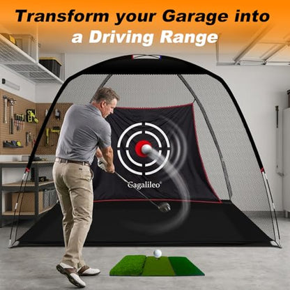 Gagalileo Golf Target Cloth: Protective Net Portable Easy Setup with S-Hooks & Ropes Indoor Outdoor Practice All Golfers Training Accuracy for Backyard Garage - size: 7.9x5x4.3FT