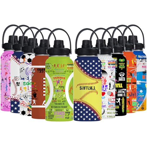 Tennis Water Bottle 32oz Stainless Steel Tumbler Insulated Bottles For Men Women Tennis Gifts For Sport Lover Player Fan Coach - color: Tennis