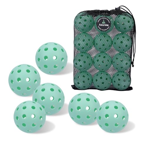 Pickleball Balls 6 Pack | 12 Pack- 40 Holes Outdoor Pickleball with Bag, Perfectly Balanced, High Bounce, Crack-Resistance，USAPA Standard - Multiple Colors - color: Light Green, size: 12 pcs