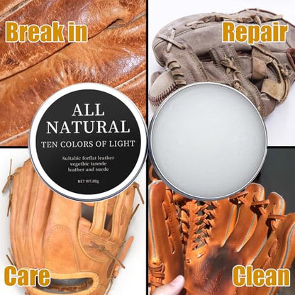 Baseball Glove Break-in kit for Men & Adult, One-Piece Structure Baseball Glove Mallet, Baseball Mitts Wooden Shaping Hammer, Softball Glove Wrap Band, Plastic Practice Ball & Glove Locks - style: Break-in kit with Conditioner