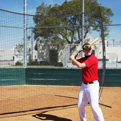 12x9ft / 16x10ft Barricade Backstop Net, Ball Sports Barrier, Practice Net for Baseball, Softball, Lacrosse, Soccer, Basketball and More - style: 16x10 ft - Black