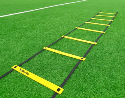 Agility Ladder, Speed Training Ladder for Soccer, Football, Fitness, Footwork & Agility Drills Durable Training Equipment with Carry Bag 8 Rungs, 12 Feet