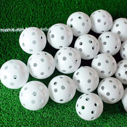 Cabilock 50pcs Practice Golfing Balls Porous Plastic Training Balls Multi-Color Indoor Golf Supplies for Swing and Driving Range Training