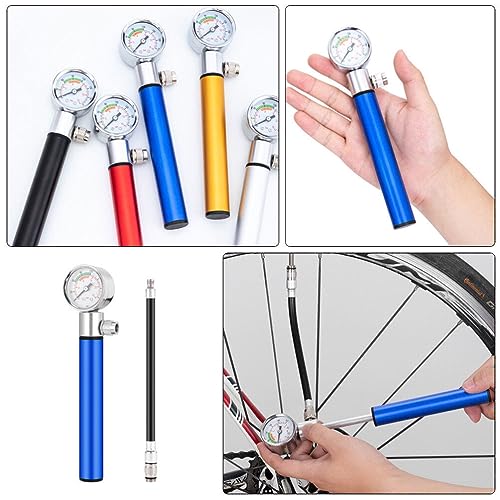 Sports Pump with Pressure Gauge Hand Air Pump for Basketball Soccer Volleyball Rugby and Tires Ergonomic and Portable Design
