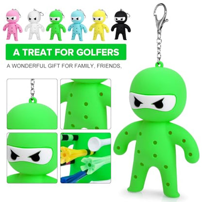 Golf Tee Holder, Ninja Portable Funny Golf Tees Holder Keychain Golf Gift Golf Accessories for Men & Women - color: Green