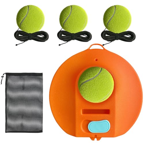 Tennis Practice Rebounder Tennis Trainer Set with String 3 Replacement Rebound Balls Solo Tennis Trainer Tennis Practice Training Tool Portable Tennis Practice Equipment