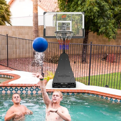 Goplus Basketball Hoop Outdoor, 4.9-10 FT Quickly Height Adjusted Basketball Goal System with 44 Inch PC Backboard, Basketball Rebound, Wheels for Adults Court Backyard Driveway