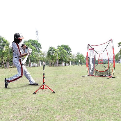 Baseball Tee Batting Tee Softball Tee Portable Travel Hitting Tee,Easy Adjustable Height,Stable Tripod Stand - color: Red Pro