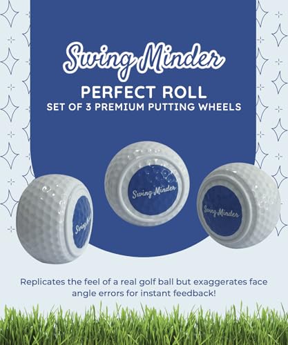 Swing Minder Perfect Roll Putting Wheels Training Aid (Set of 3) | Golf Putting Alignment Tool for True Roll Practice | Improve Accuracy & Stroke Control
